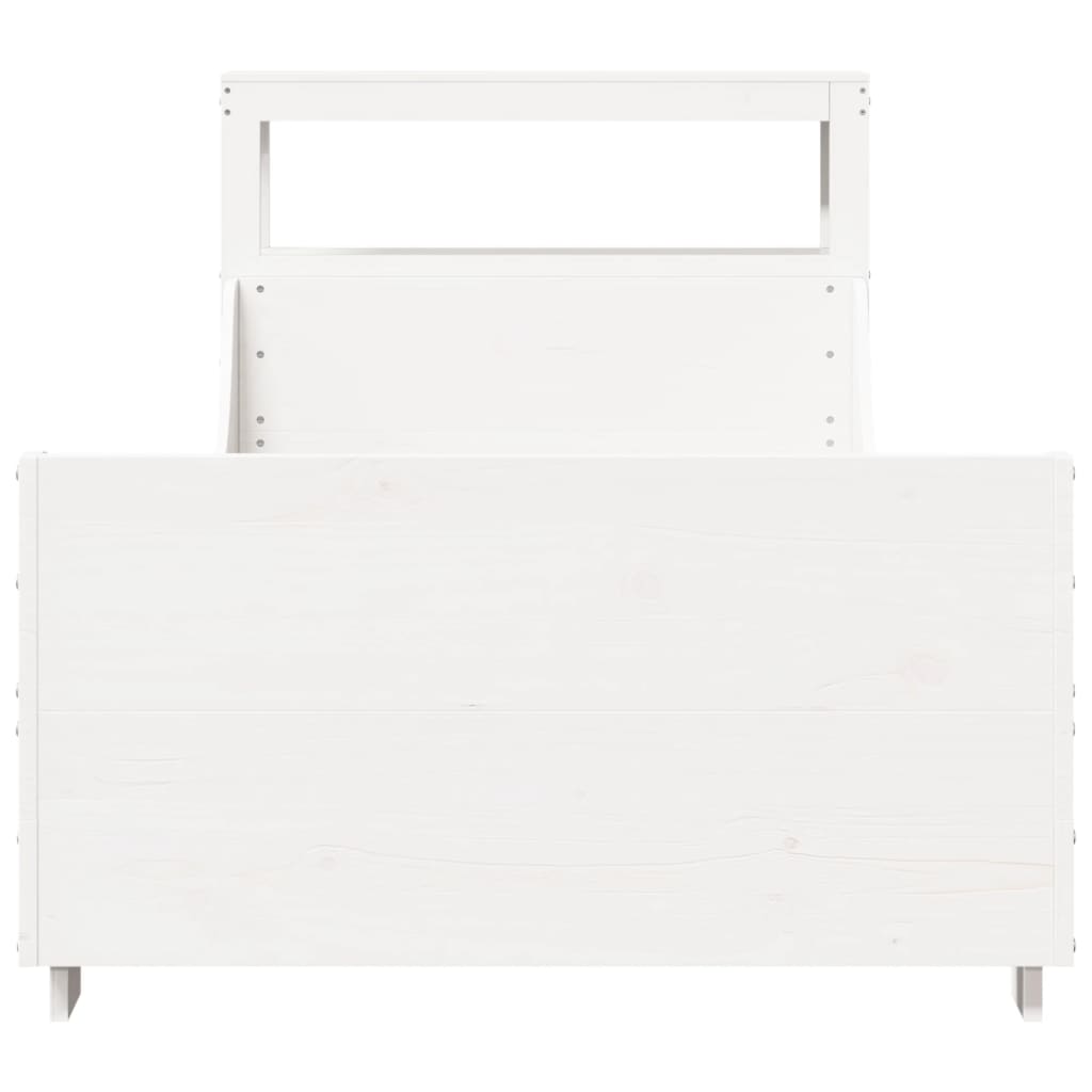 Bedframe zonder matras massief grenenhout wit 90x200 cm – afbeelding 4