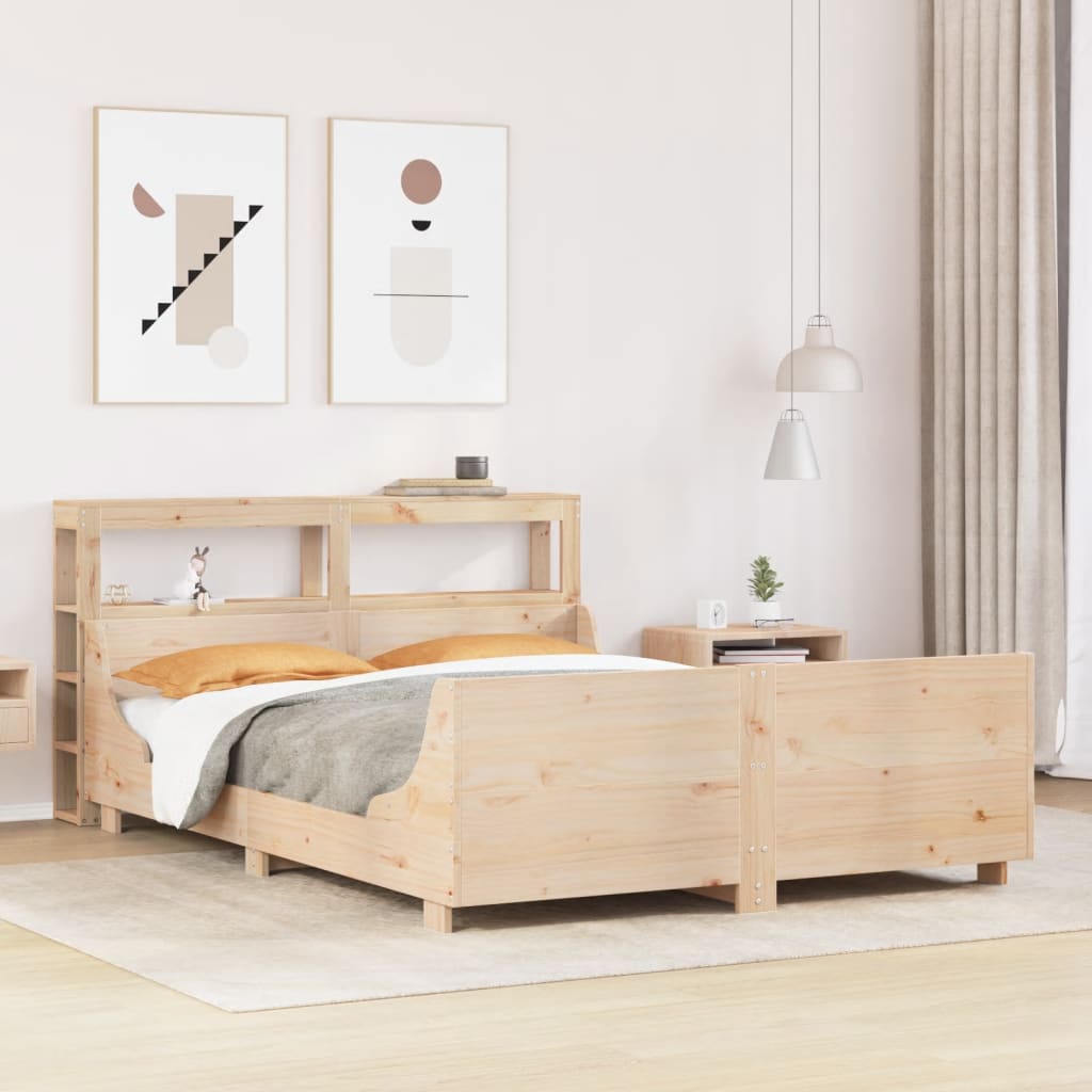 Bedframe zonder matras massief grenenhout 140x190 cm – afbeelding 1