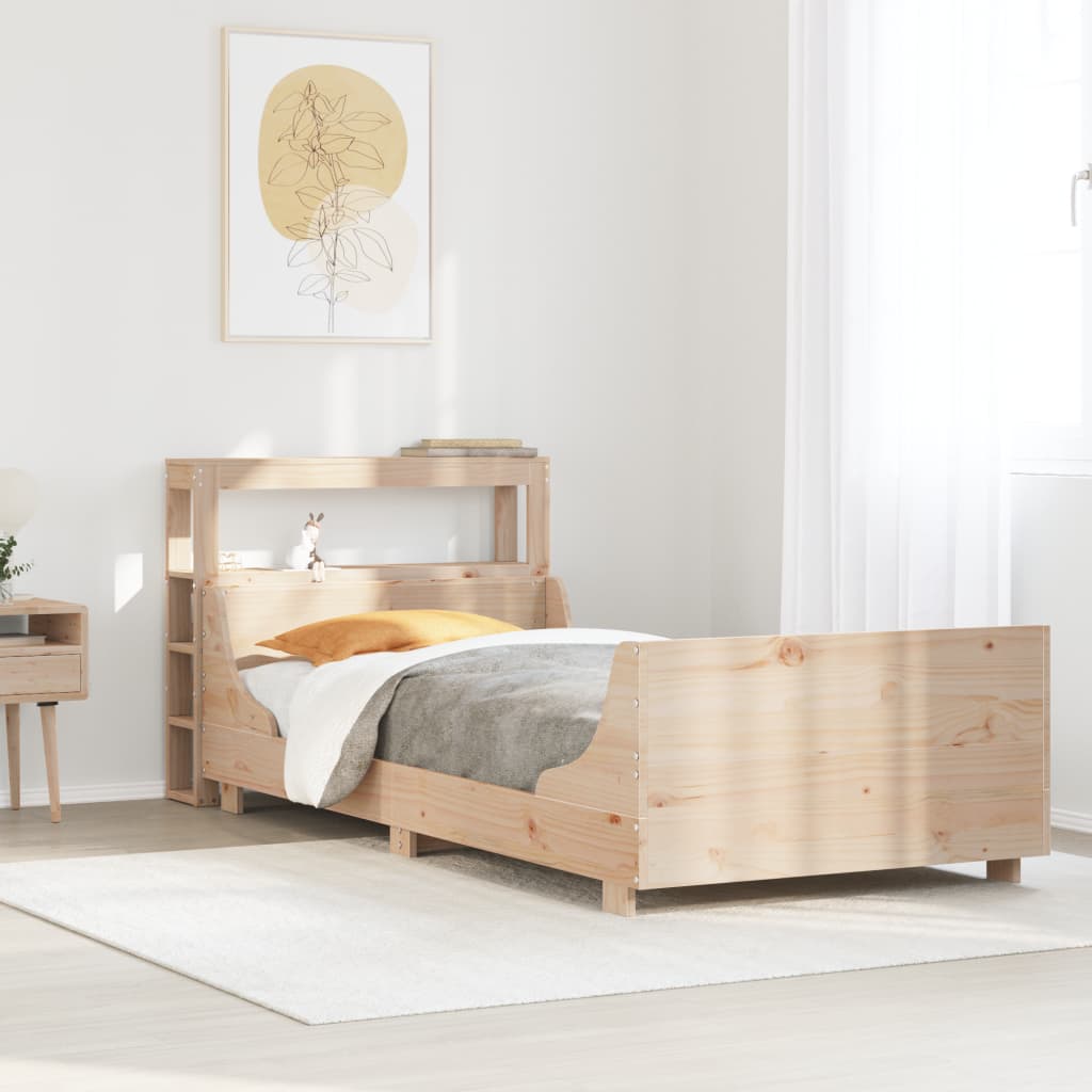 Bedframe zonder matras massief grenenhout 75x190 cm – afbeelding 1