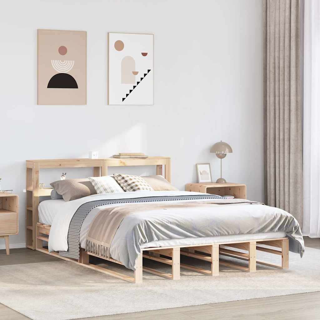 Bedframe zonder matras massief grenenhout 150x200 cm – afbeelding 1