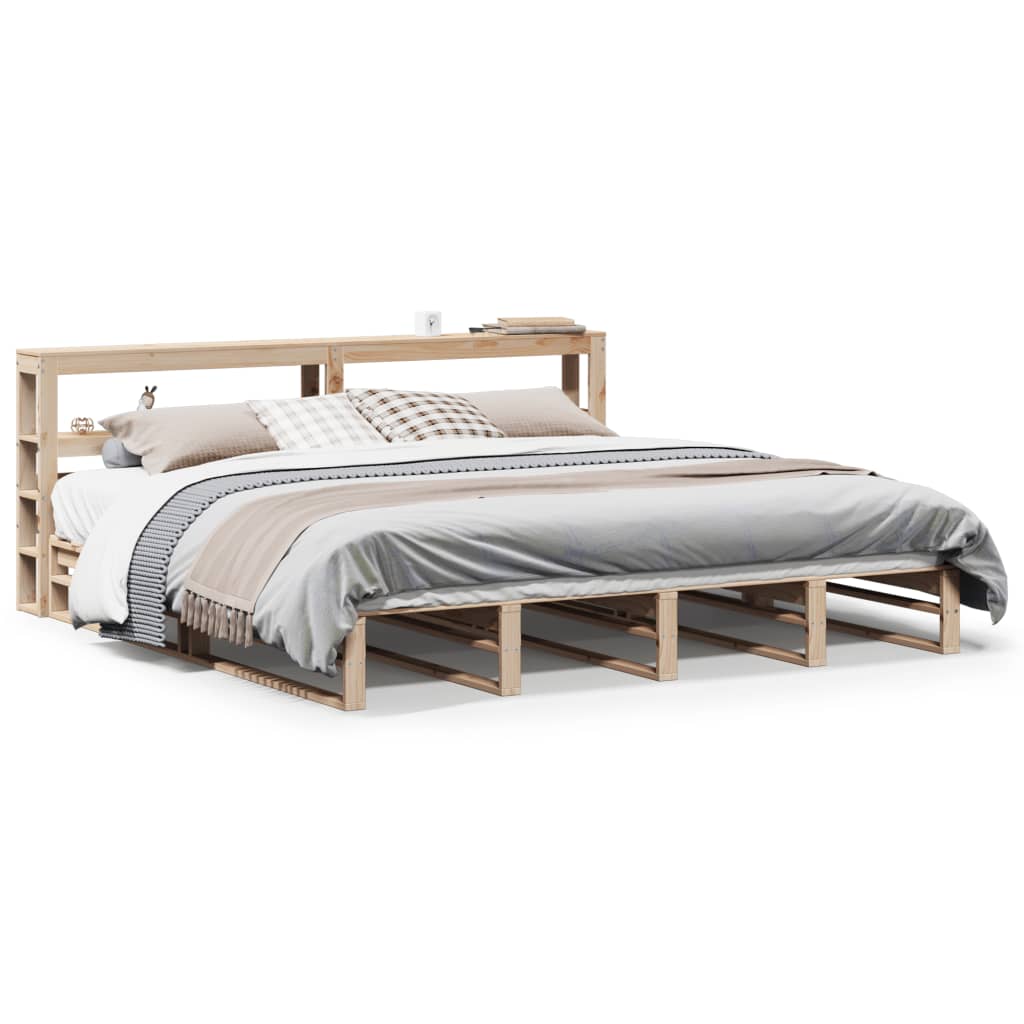Bedframe zonder matras massief grenenhout 200x200 cm – afbeelding 2
