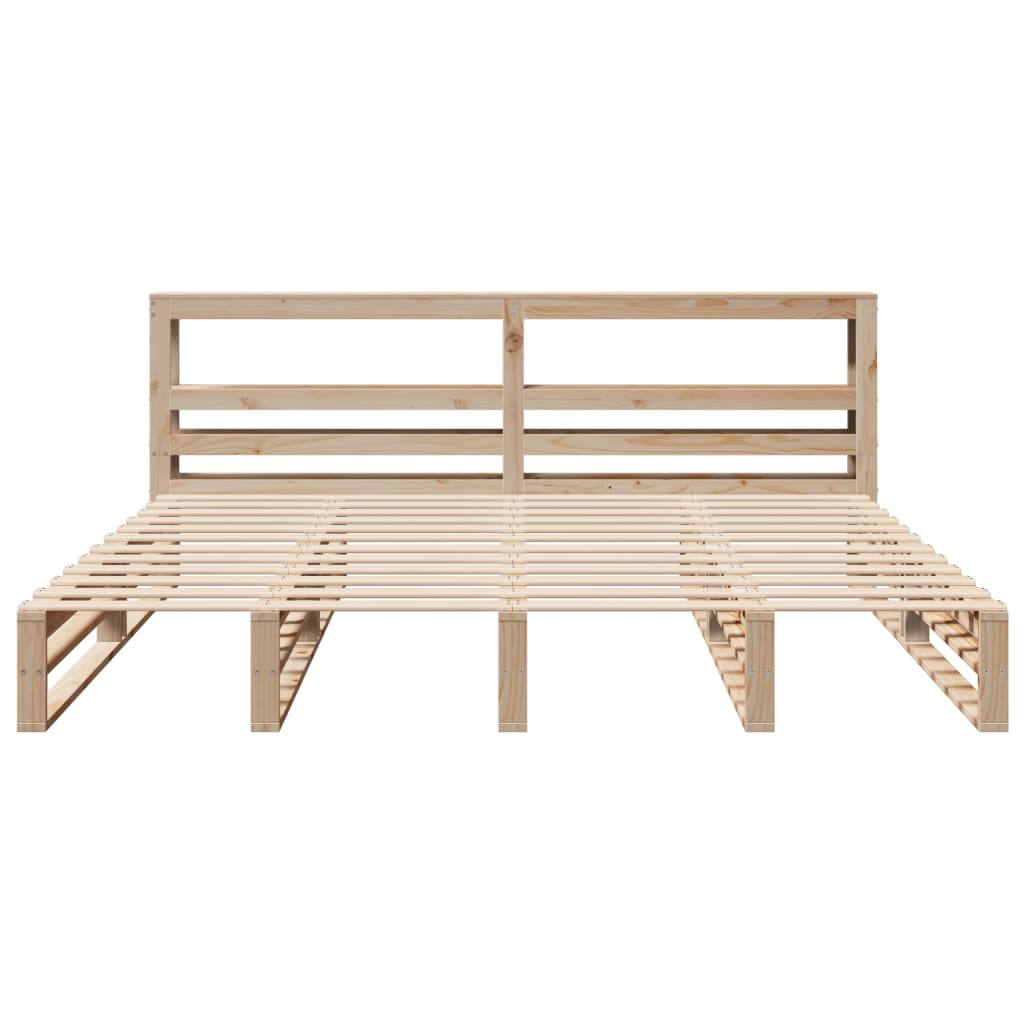 Bedframe zonder matras massief grenenhout 200x200 cm – afbeelding 4