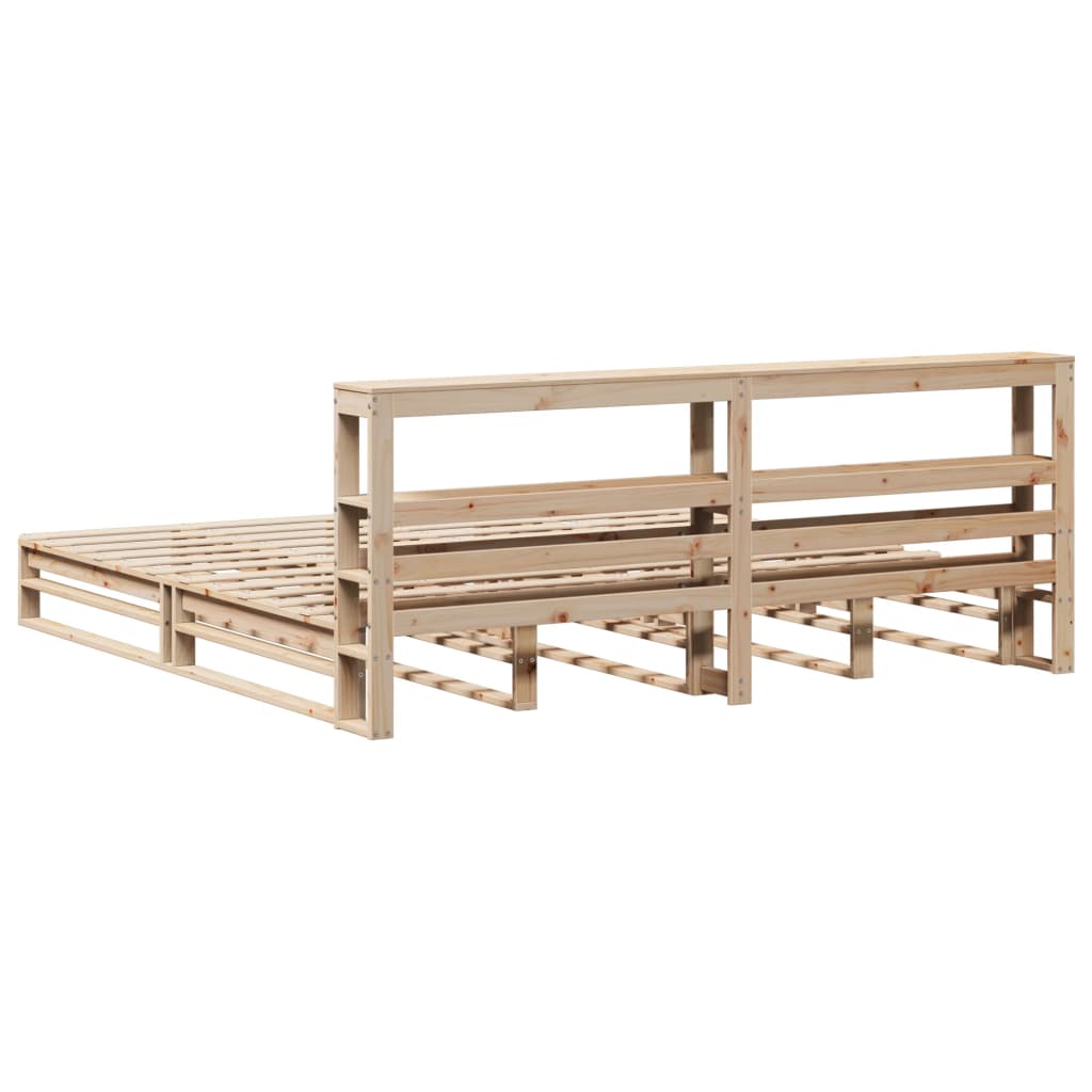 Bedframe zonder matras massief grenenhout 200x200 cm – afbeelding 9