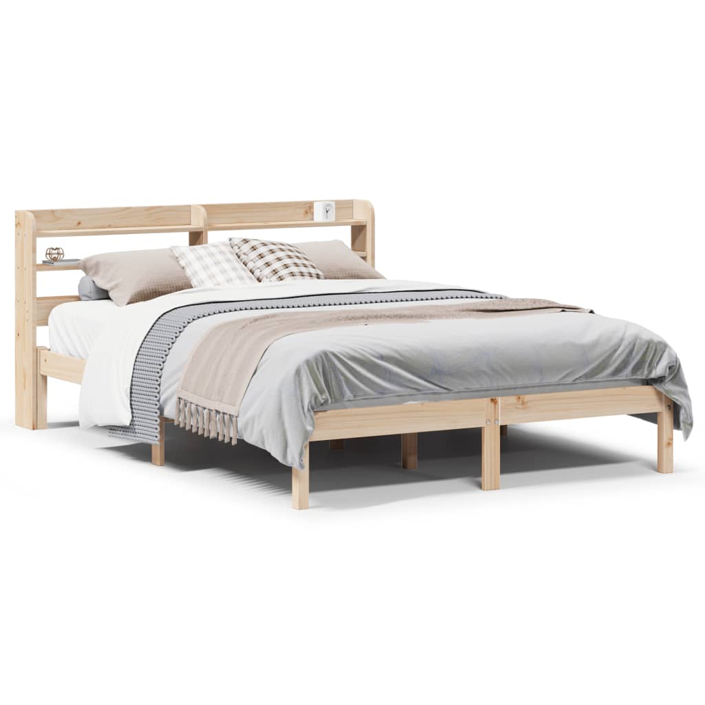Bedframe zonder matras massief grenenhout 160x200 cm – afbeelding 2