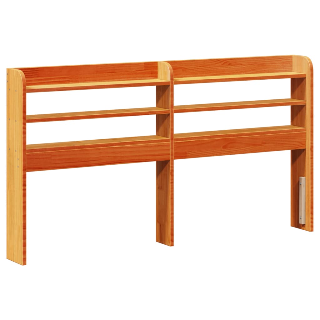 Bedframe met hoofdbord massief grenenhout wasbruin 140x190 cm – afbeelding 5