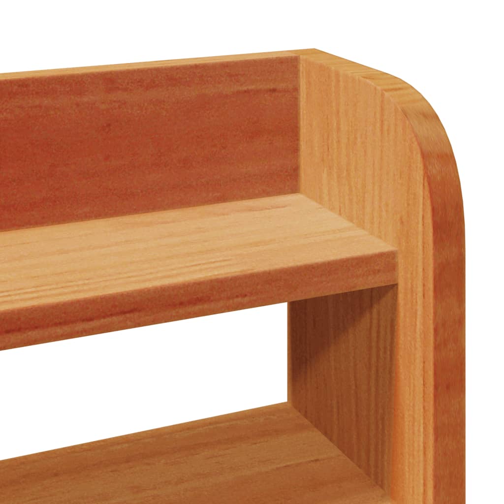 Bedframe met hoofdbord massief grenenhout wasbruin 140x190 cm – afbeelding 9