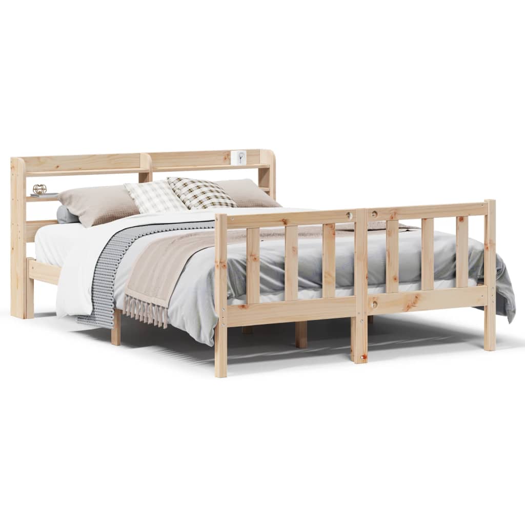 Bedframe zonder matras massief grenenhout 160x200 cm – afbeelding 2