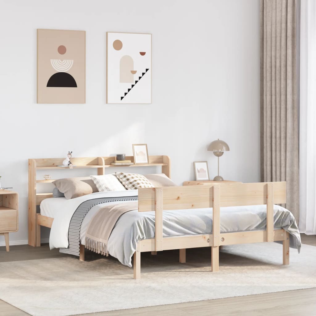 Bedframe zonder matras massief grenenhout 150x200 cm – afbeelding 1