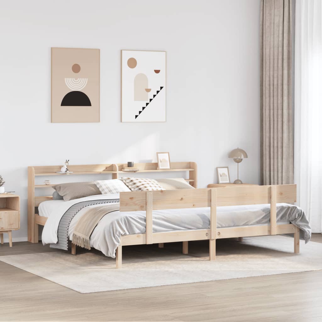 Bedframe zonder matras massief grenenhout 200x200 cm – afbeelding 1