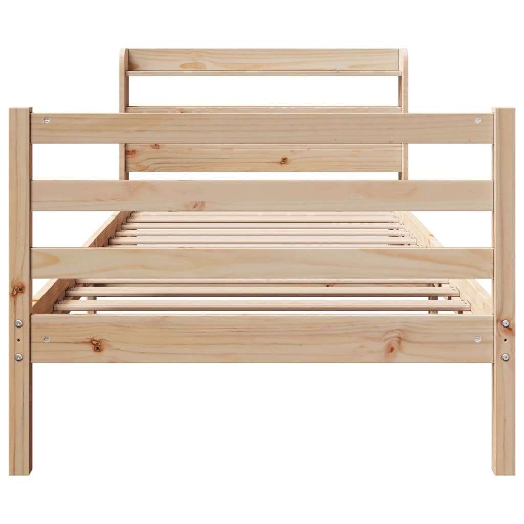 Bedframe met hoofdbord massief grenenhout 100x200 cm – afbeelding 4