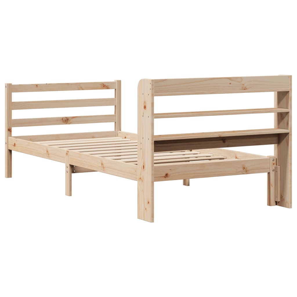 Bedframe met hoofdbord massief grenenhout 100x200 cm – afbeelding 6