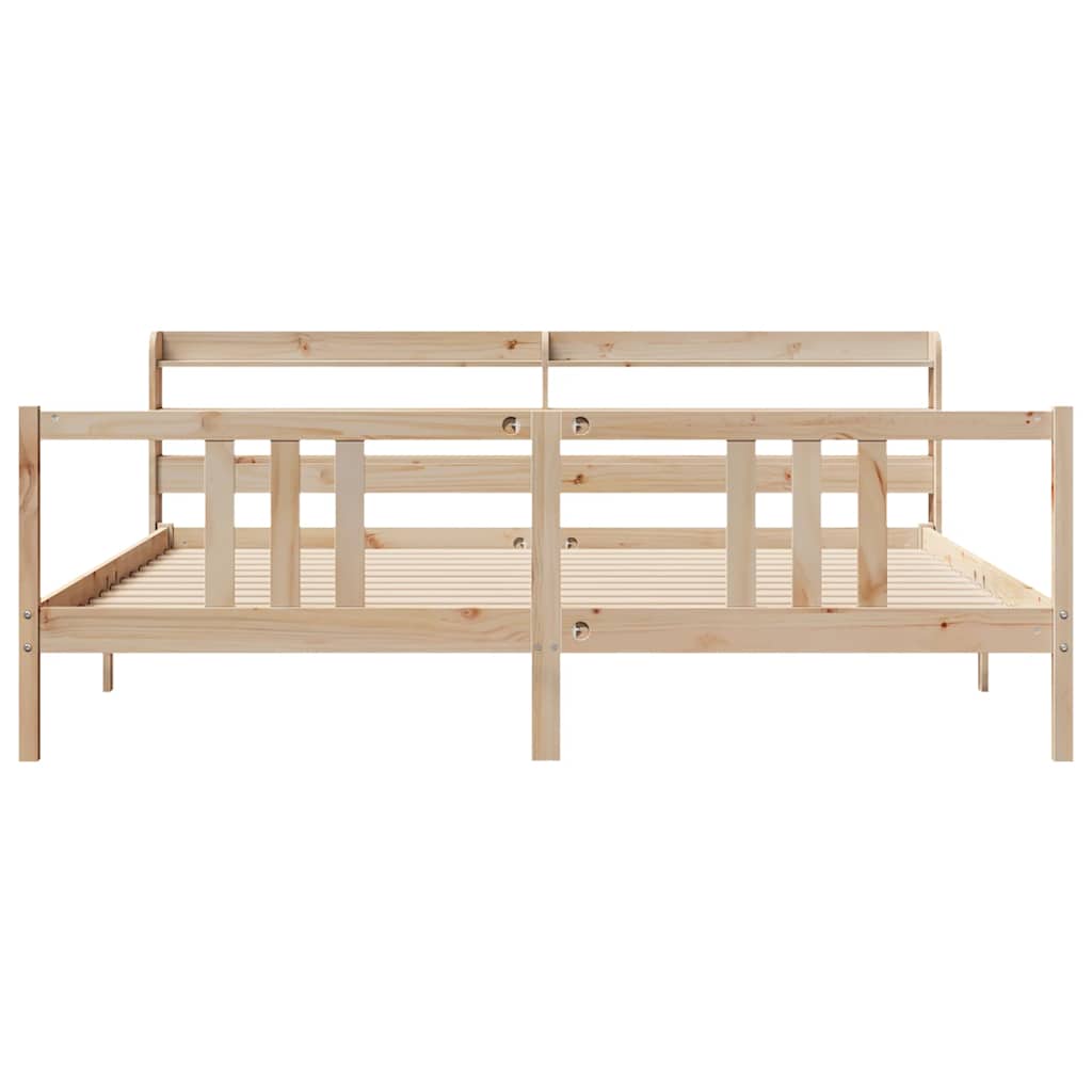 Bedframe met hoofdbord massief grenenhout 180x200 cm – afbeelding 4