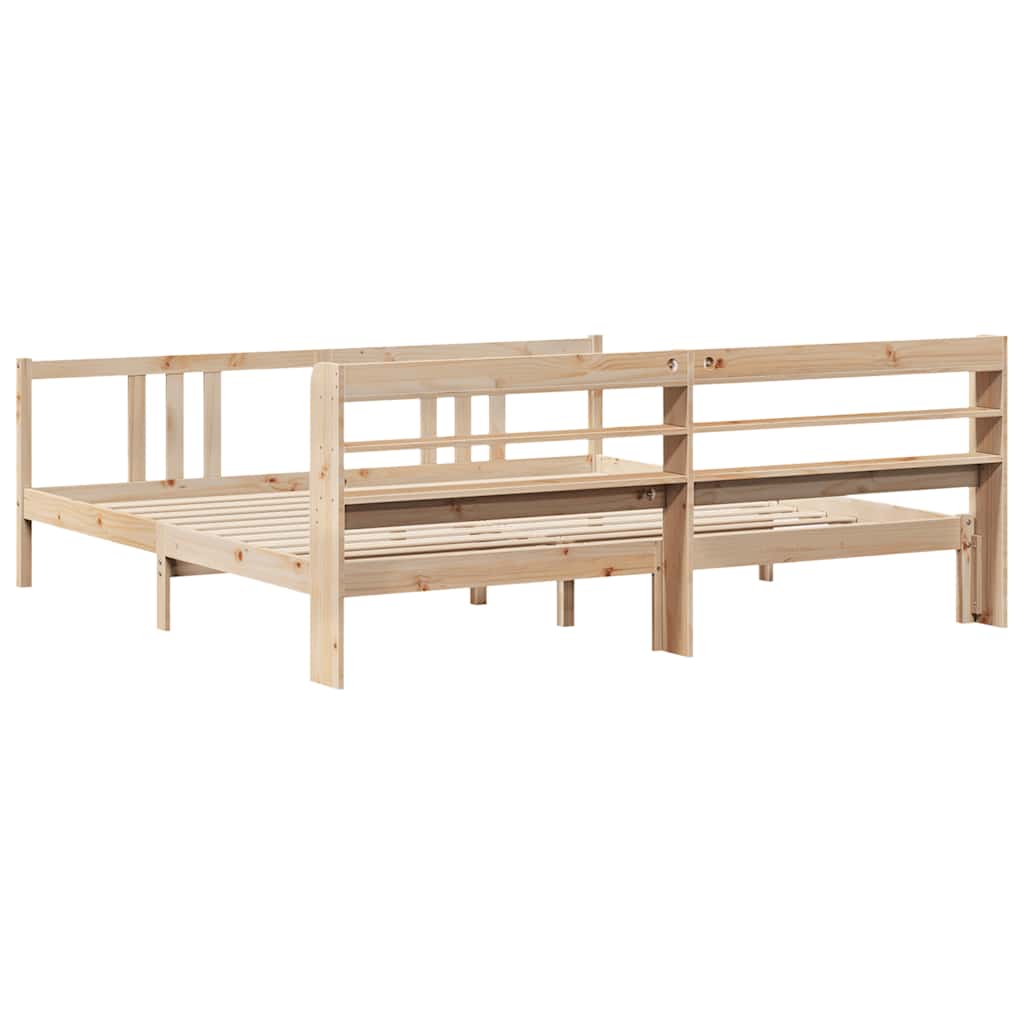Bedframe met hoofdbord massief grenenhout 180x200 cm – afbeelding 8