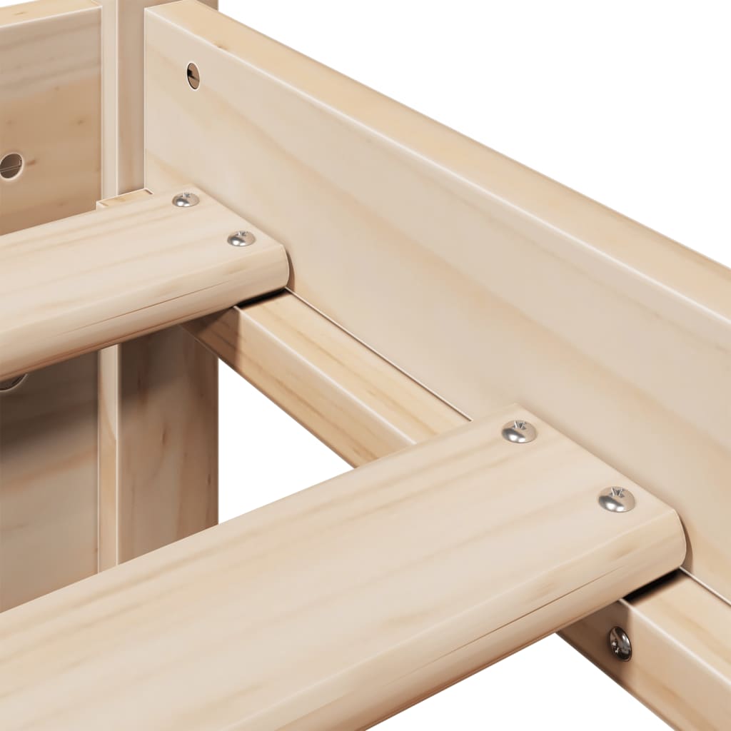Bedframe met hoofdbord massief grenenhout 75x190 cm – afbeelding 10