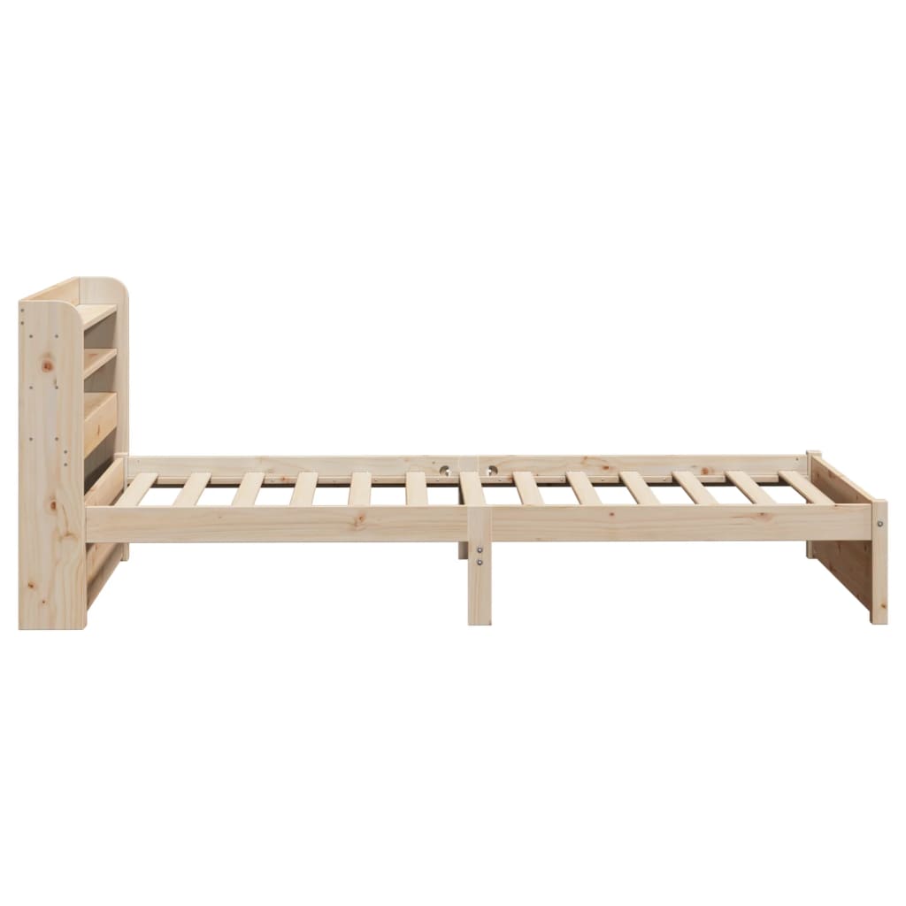 Bedframe met hoofdbord massief grenenhout 75x190 cm – afbeelding 7