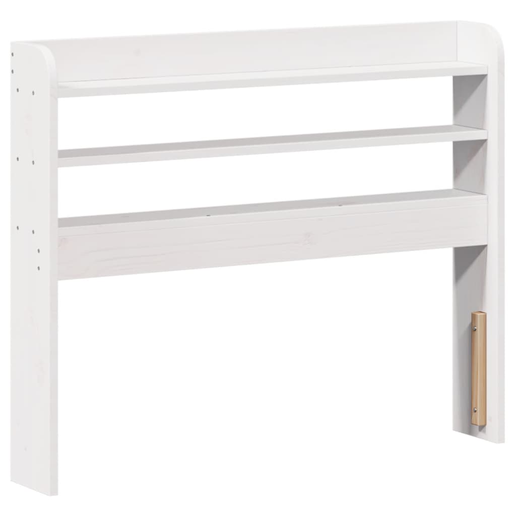 Bedframe met hoofdbord massief grenenhout wit 75x190 cm – afbeelding 6