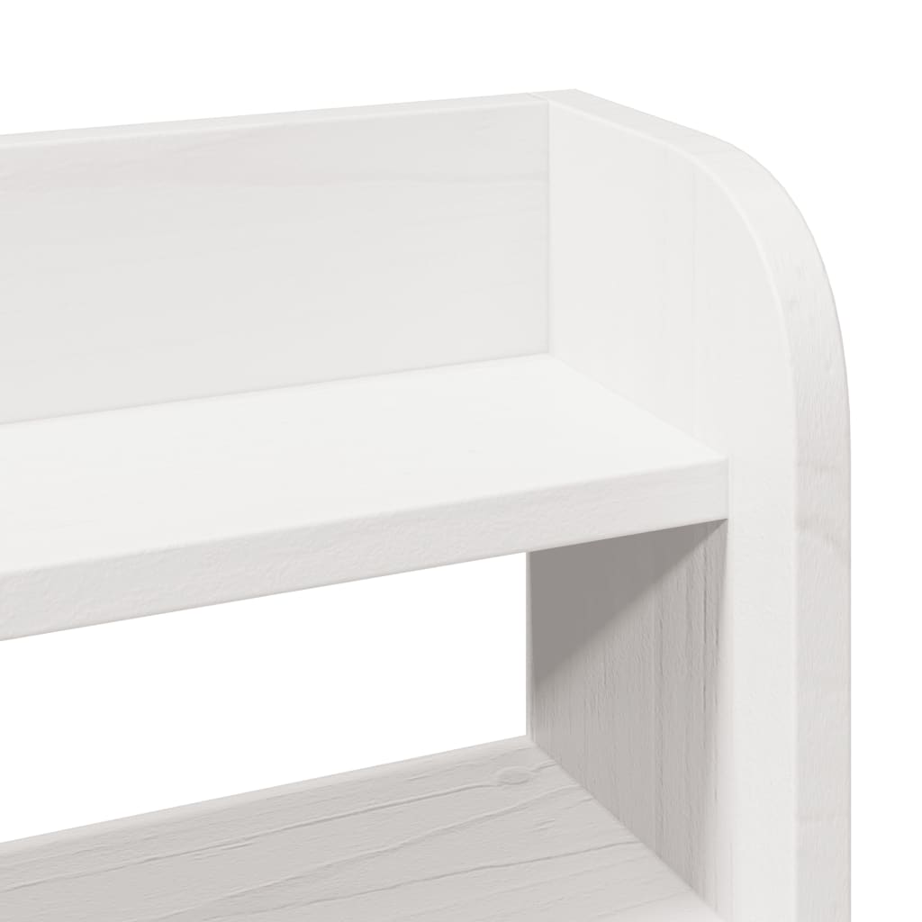 Bedframe met hoofdbord massief grenenhout wit 75x190 cm – afbeelding 9