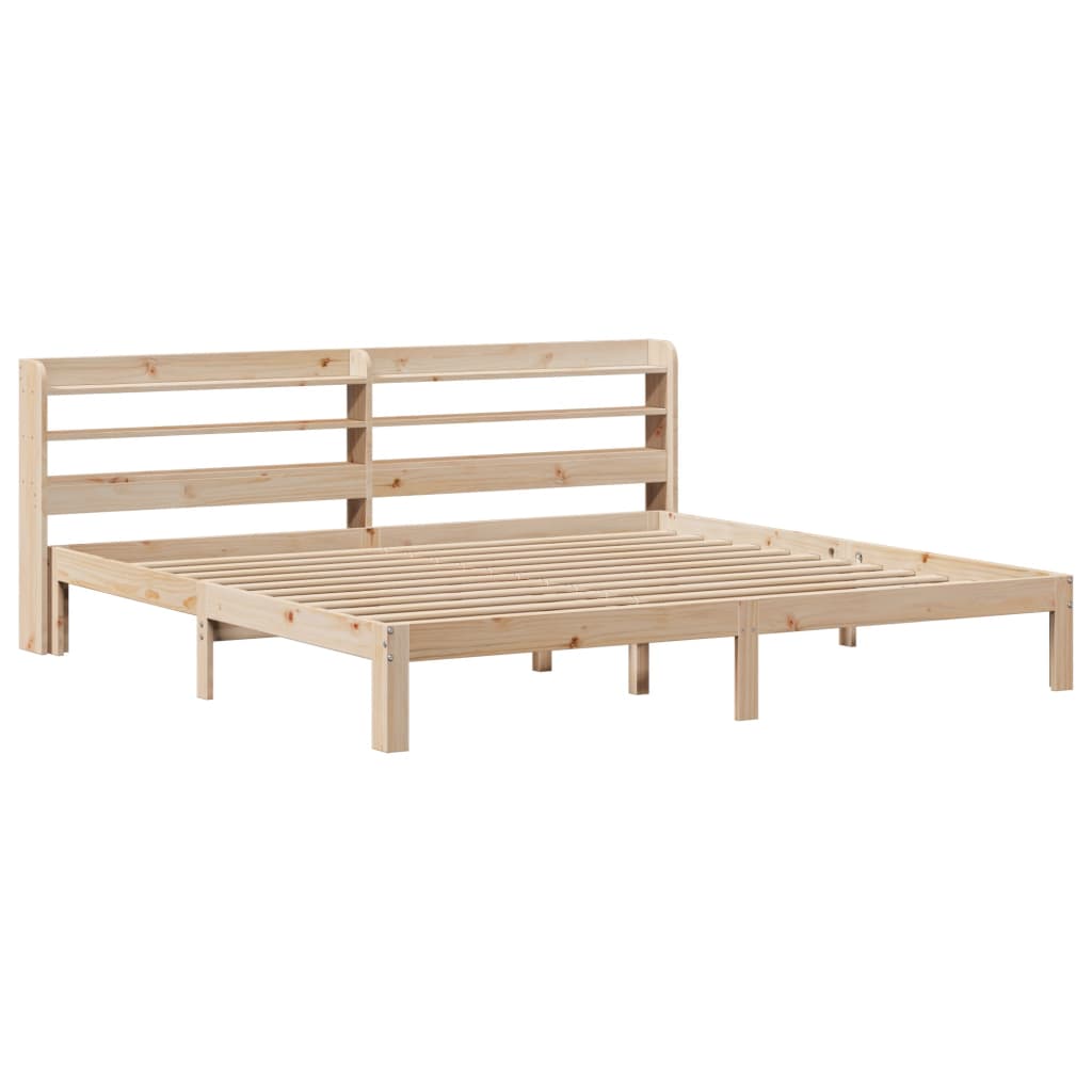 Bedframe met hoofdbord massief grenenhout 180x200 cm – afbeelding 3