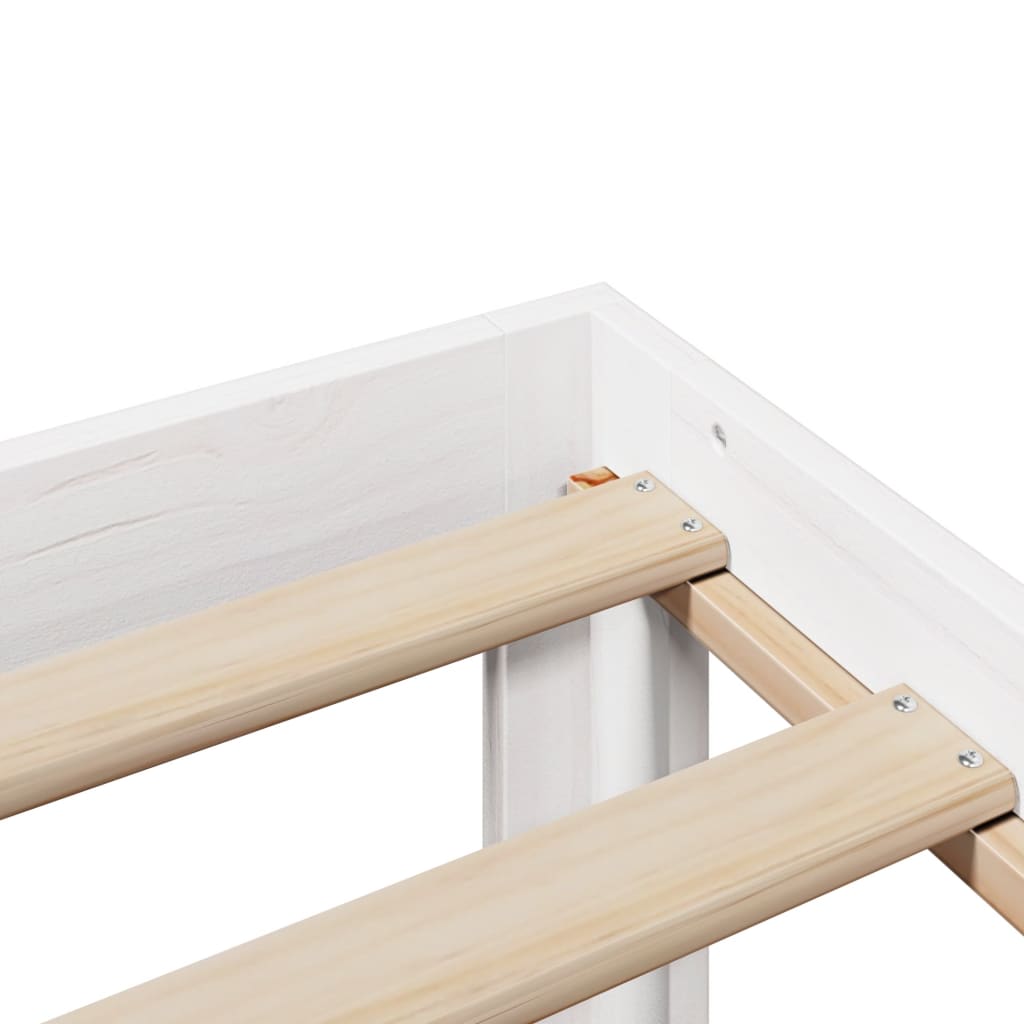 Bedframe met hoofdeinde zonder matras 90x200 cm wit – afbeelding 9