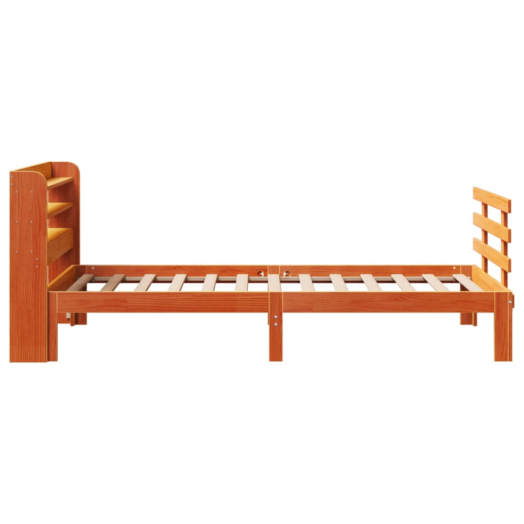 Bedframe met hoofdbord massief grenenhout wasbruin 100x200 cm – afbeelding 7