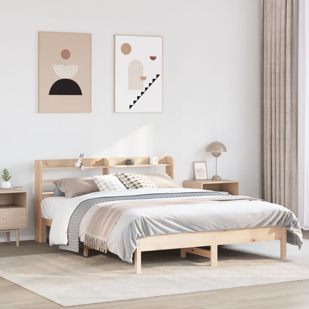 Bedframe zonder matras massief grenenhout 150x200 cm – afbeelding 1