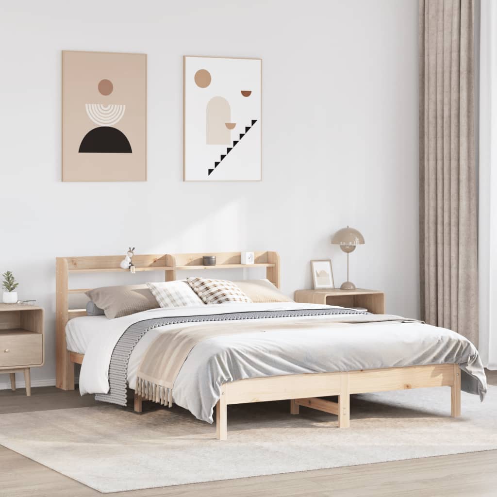 Bedframe zonder matras massief grenenhout 135x190 cm – afbeelding 1