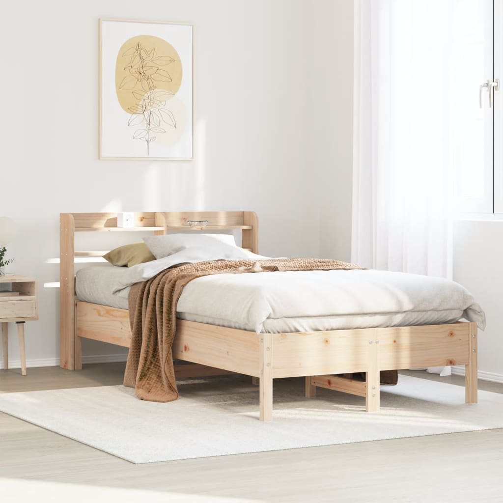 Bedframe zonder matras massief grenenhout 75x190 cm – afbeelding 1
