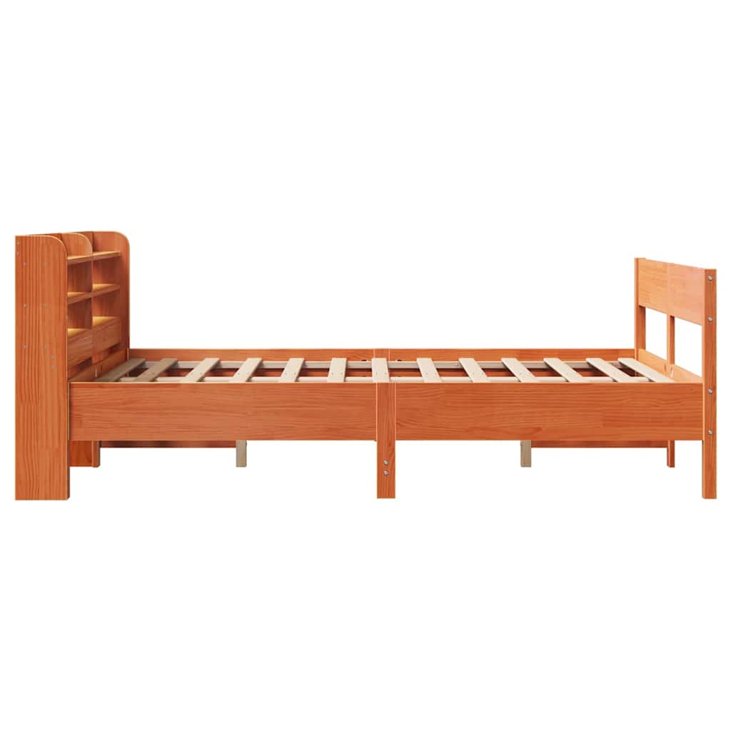 Bedframe zonder matras massief grenenhout wasbruin 135x190 cm – afbeelding 5