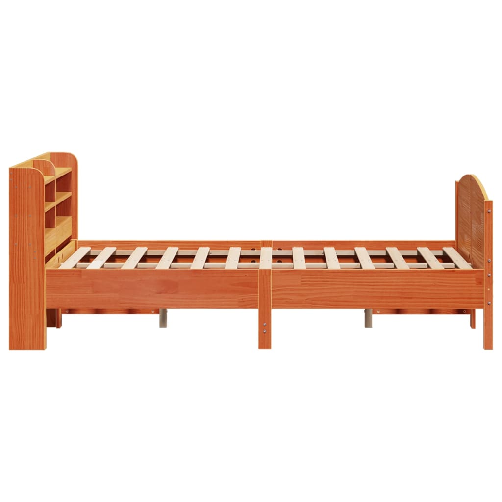 Bedframe zonder matras massief grenenhout wasbruin 135x190 cm – afbeelding 5