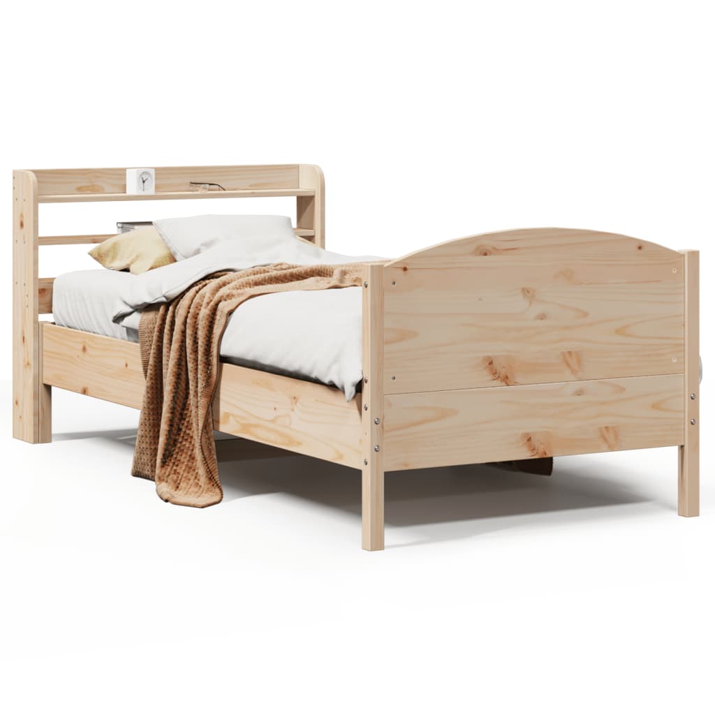 Bedframe zonder matras massief grenenhout 75x190 cm – afbeelding 2