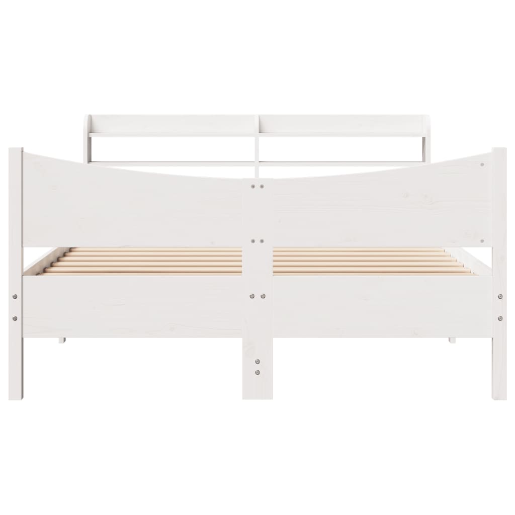 Bedframe met hoofdbord massief grenenhout wit 120x190 cm – afbeelding 4