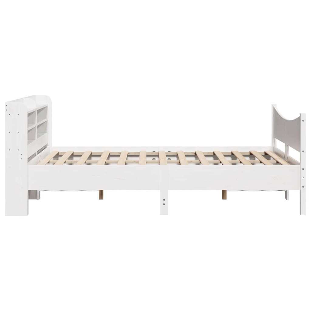 Bedframe met hoofdbord massief grenenhout wit 120x190 cm – afbeelding 7