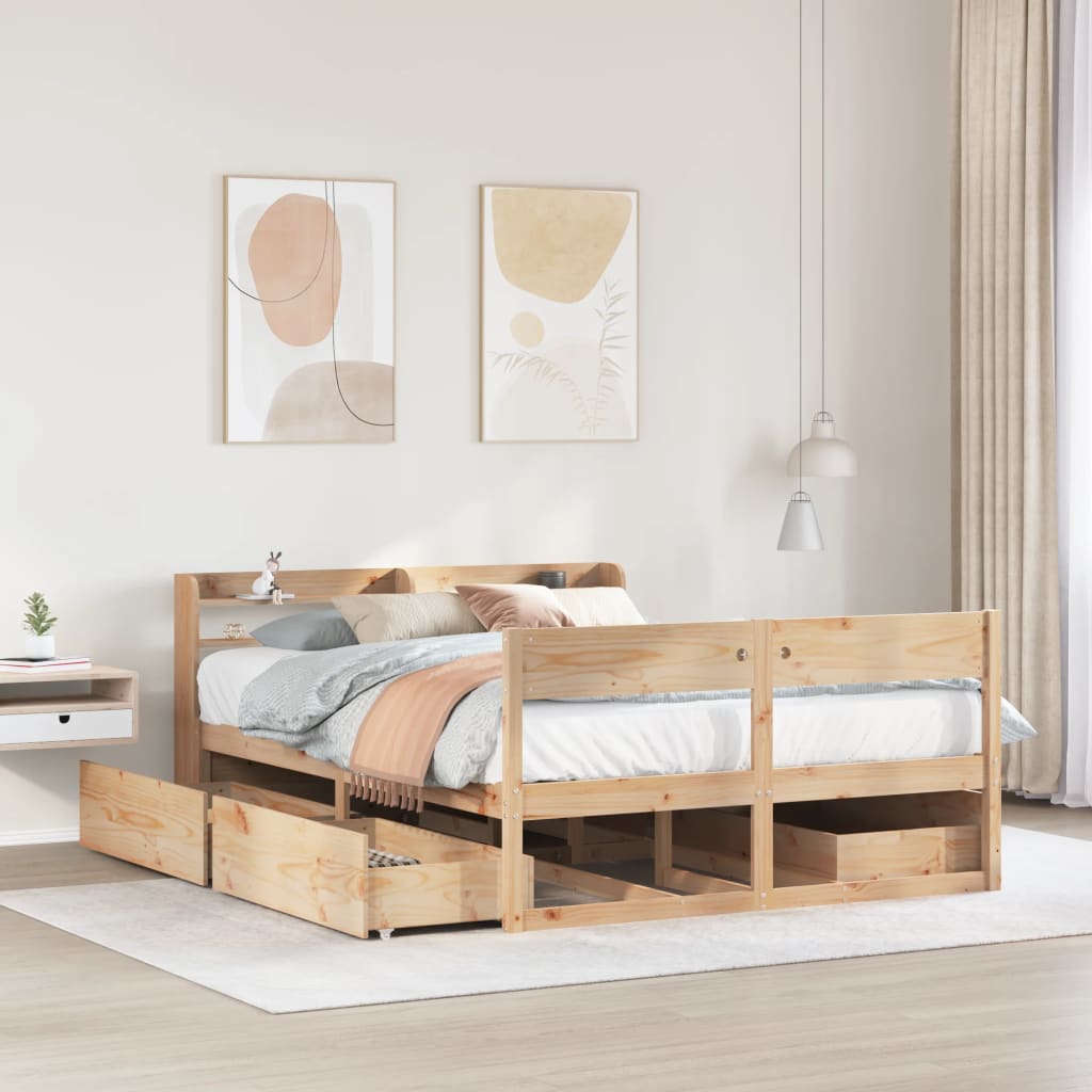 Bedframe zonder matras massief grenenhout 160x200 cm – afbeelding 1