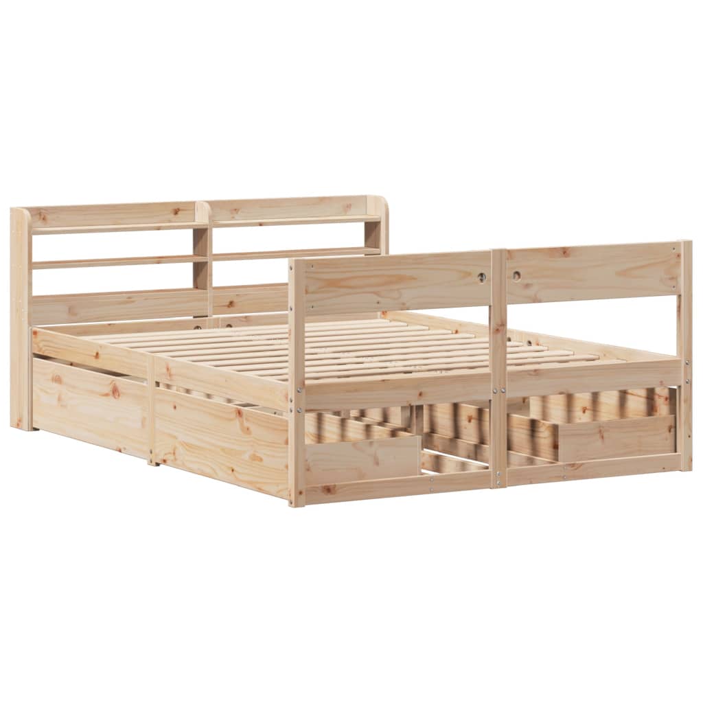 Bedframe zonder matras massief grenenhout 150x200 cm – afbeelding 3