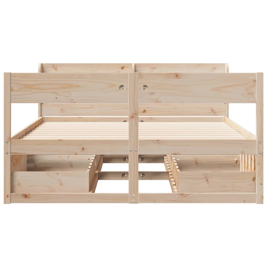 Bedframe zonder matras massief grenenhout 150x200 cm – afbeelding 4