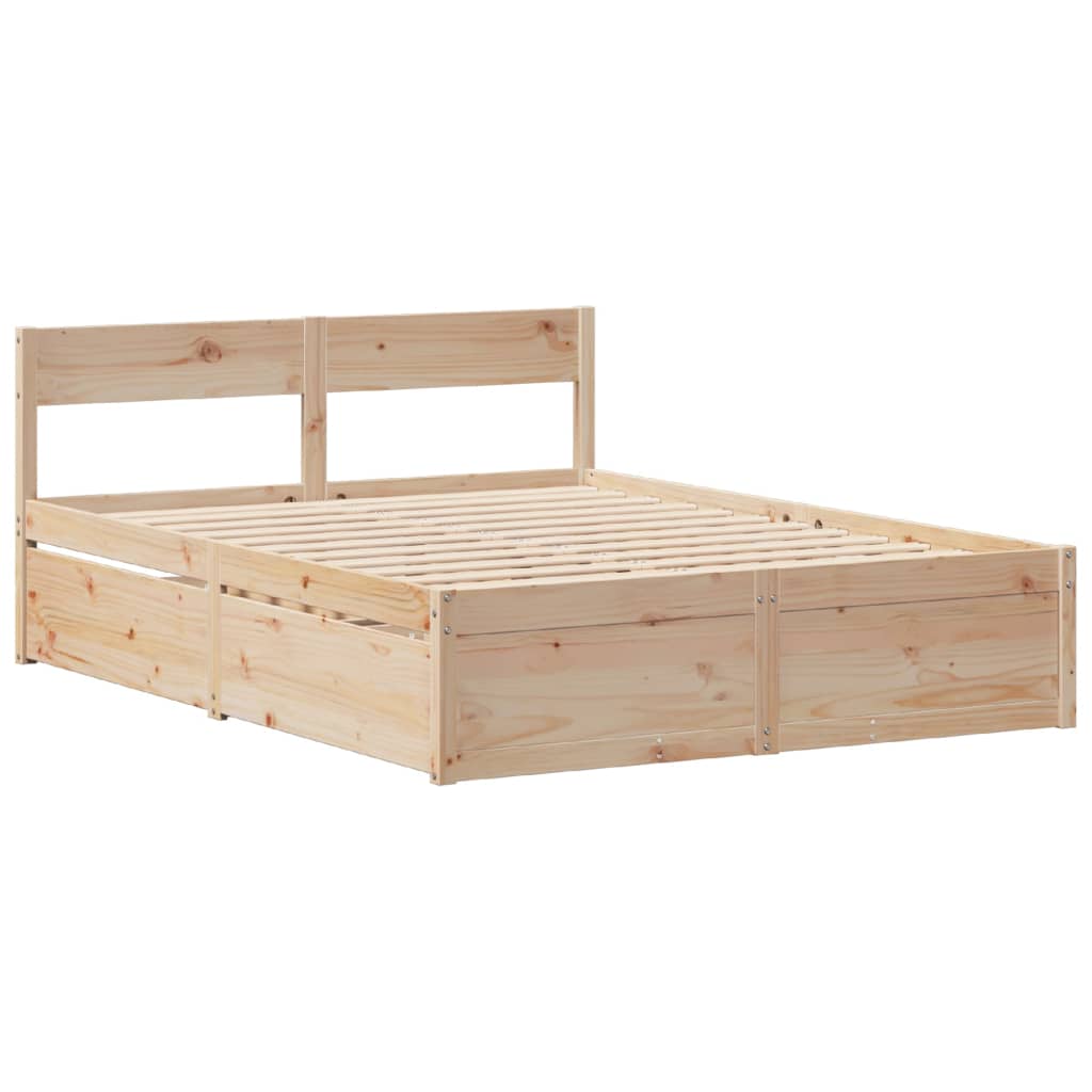 Bedframe zonder matras massief grenenhout 150x200 cm – afbeelding 5