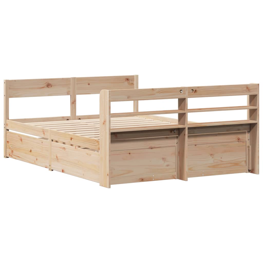 Bedframe zonder matras massief grenenhout 150x200 cm – afbeelding 8