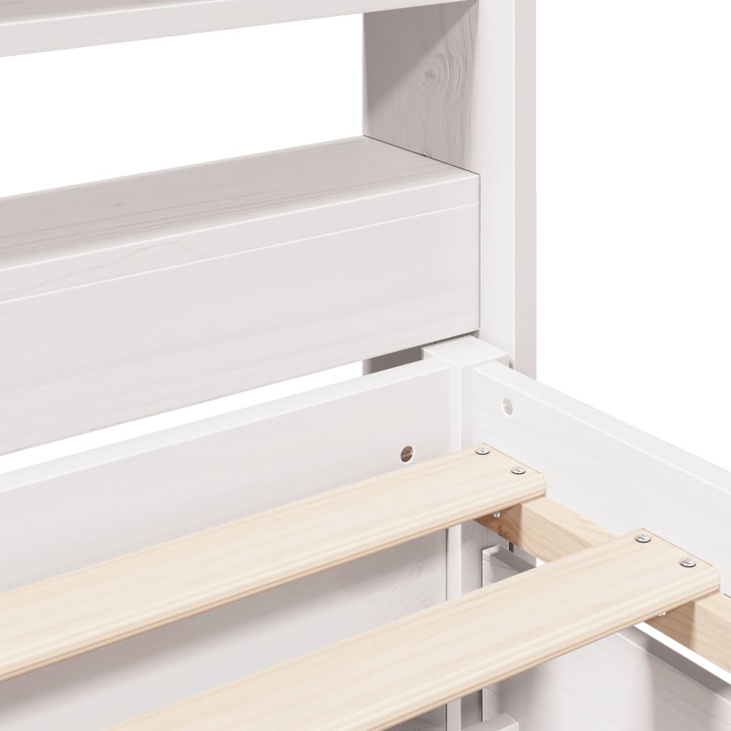 Bedframe zonder matras massief grenenhout wit 140x200 cm – afbeelding 9