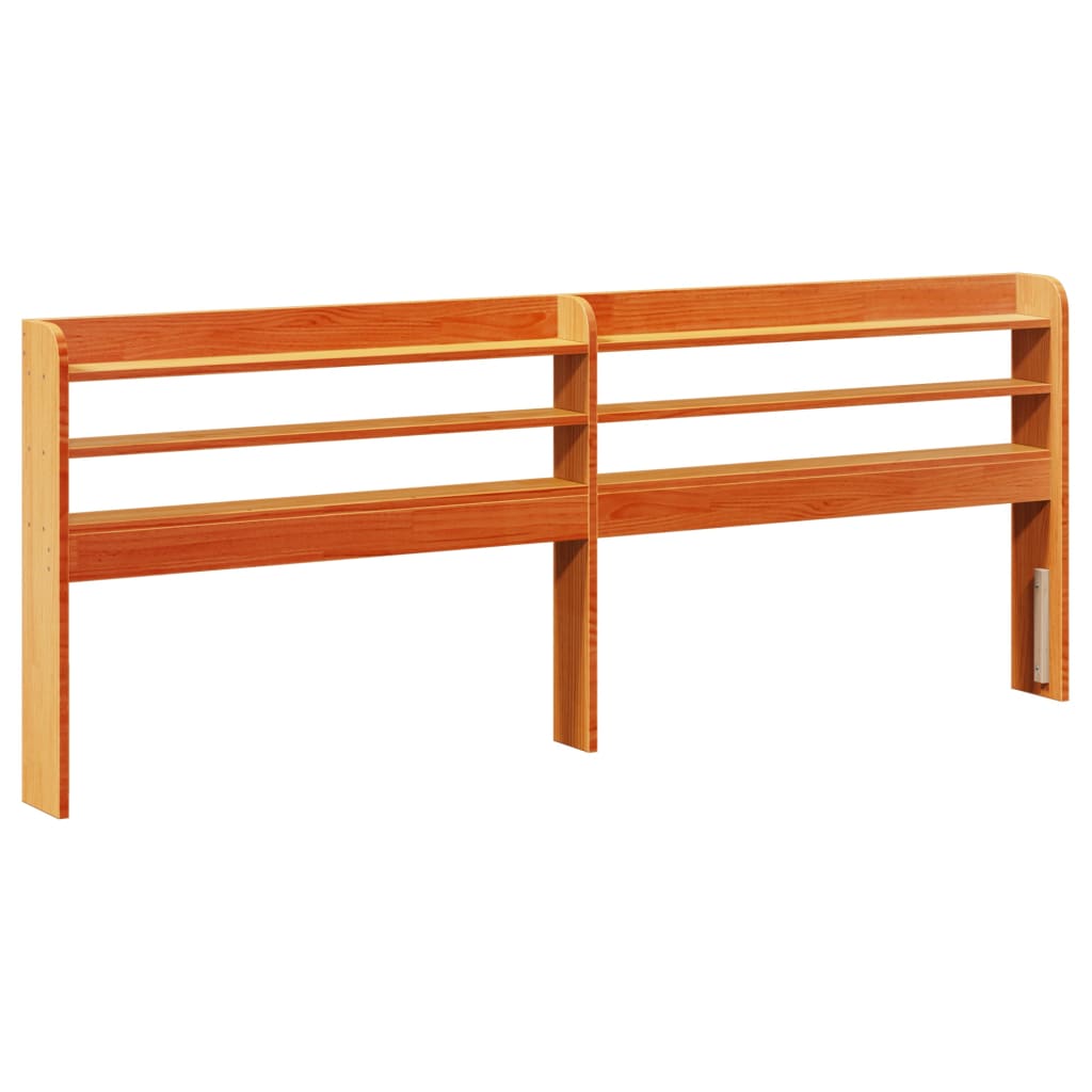 Bedframe zonder matras massief grenenhout wasbruin 135x190 cm – afbeelding 6