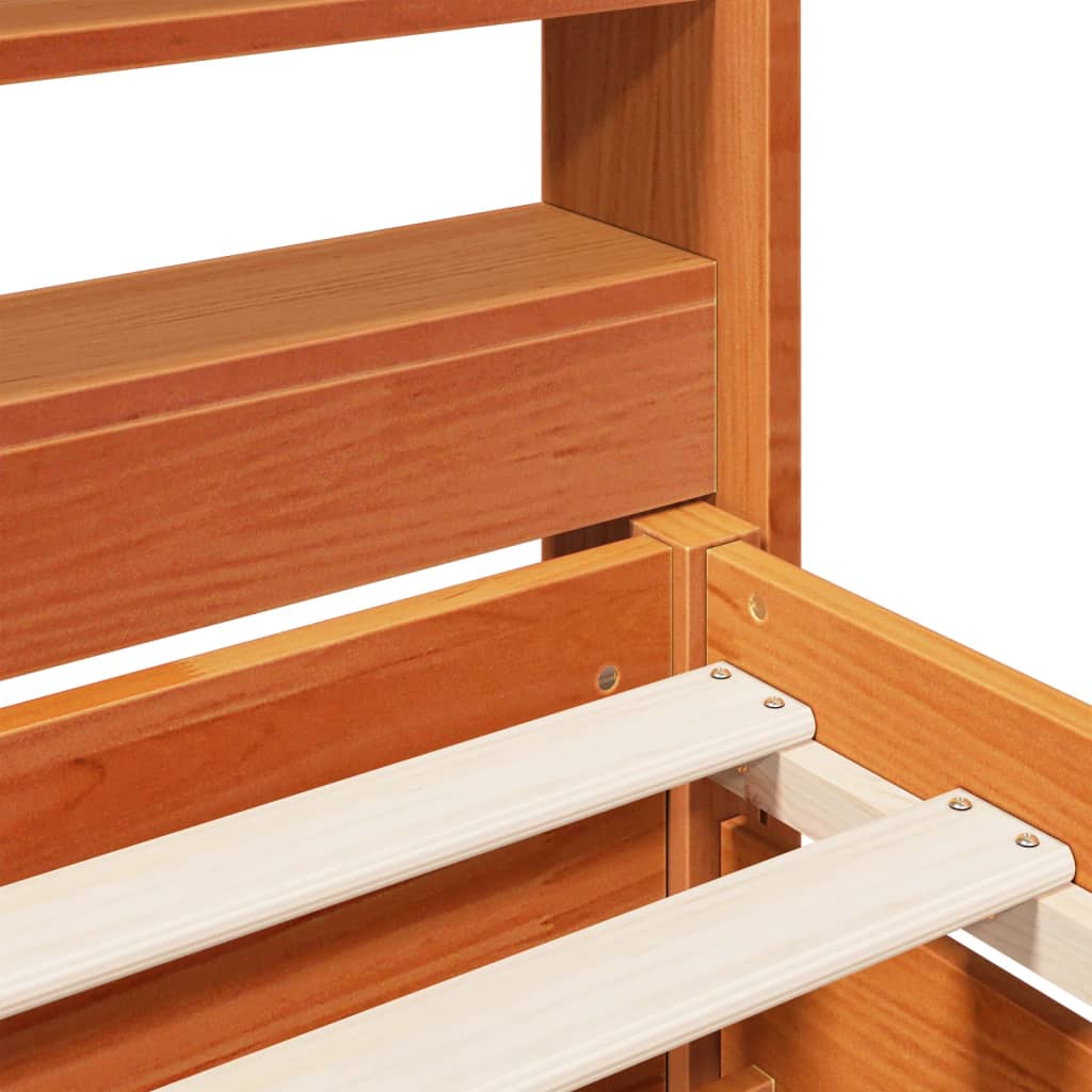 Bedframe zonder matras massief grenenhout wasbruin 135x190 cm – afbeelding 9