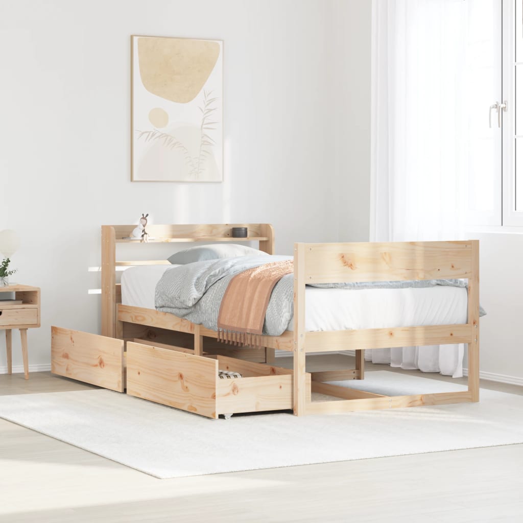 Bedframe zonder matras massief grenenhout 90x190 cm – afbeelding 1