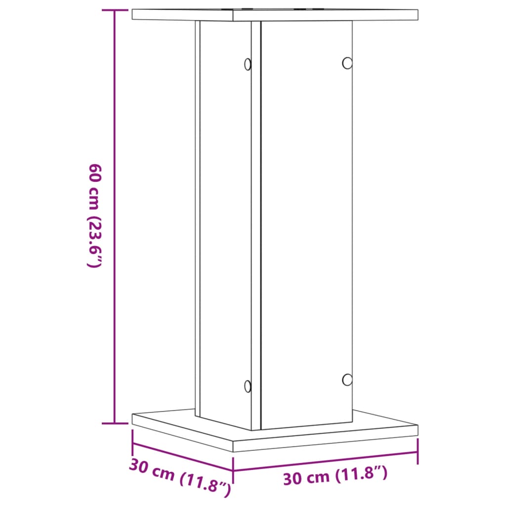 Plantenstandaards 2 st 30x30x60 cm bewerkt hout oud houtkleurig – afbeelding 10
