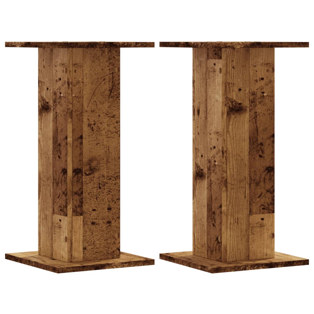 Plantenstandaards 2 st 30x30x60 cm bewerkt hout oud houtkleurig – afbeelding 2