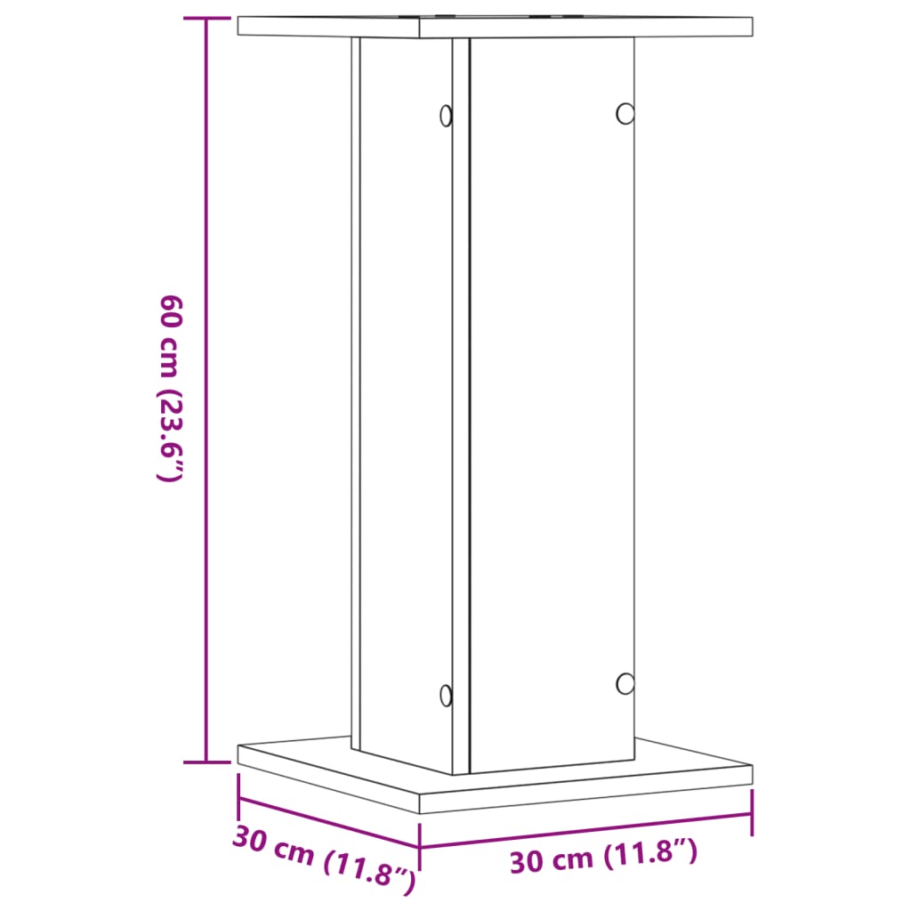 Plantenstandaards 2 st 30x30x60 cm hout artisanaal eiken – afbeelding 10