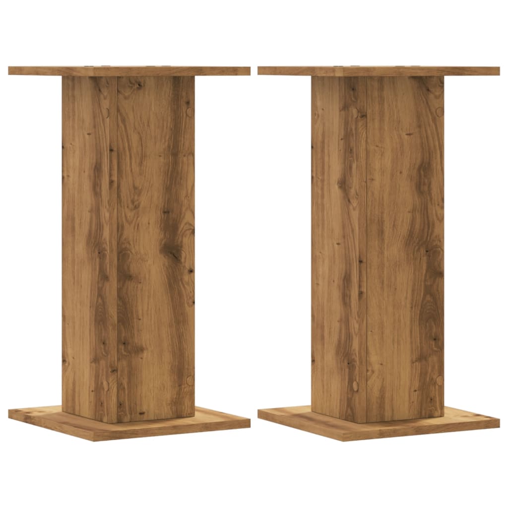 Plantenstandaards 2 st 30x30x60 cm hout artisanaal eiken – afbeelding 2