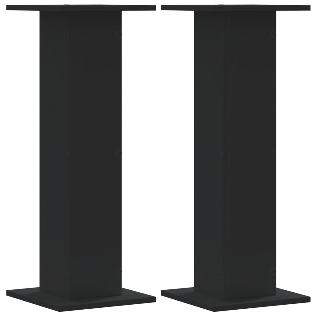 Plantenstandaards 2 st 30x30x80 cm bewerkt hout zwart – afbeelding 1