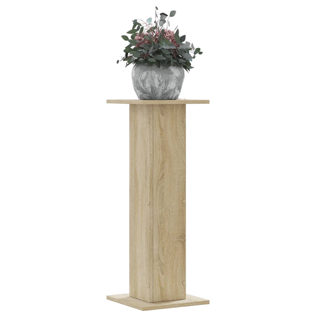 Plantenstandaards 2 st 30x30x80 cm bewerkt hout sonoma eiken – afbeelding 1