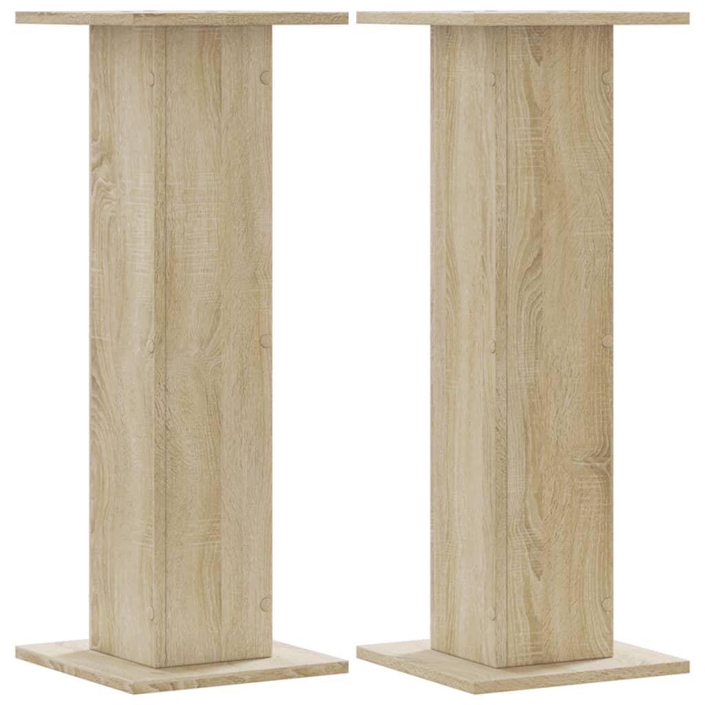 Plantenstandaards 2 st 30x30x80 cm bewerkt hout sonoma eiken – afbeelding 2