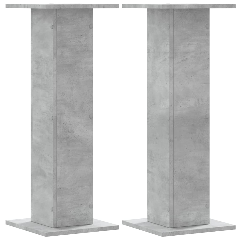Plantenstandaards 2 st 30x30x80 cm bewerkt hout betongrijs – afbeelding 2
