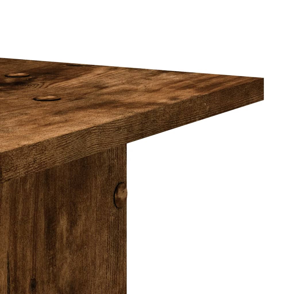 Plantenstandaards 2 st 30x30x80 cm bewerkt hout gerookt eiken – afbeelding 8